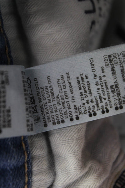 Moussy Womens Cropped Blue Jeans Cotton Blend Mid Rise Size 28