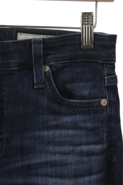 AG Adriano Goldschmied Womens Straight Jeans Blue High Rise Cotton Size 27