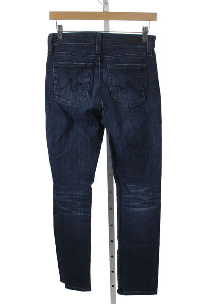 AG Adriano Goldschmied Womens Straight Jeans Blue High Rise Cotton Size 27