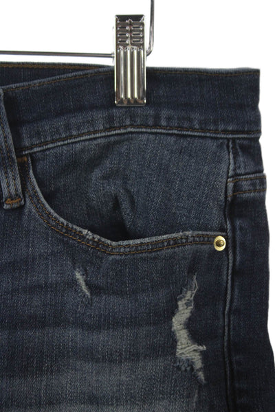 Frame Womens Skinny Jeans Blue Cotton Blend Mid Rise Button Size 29