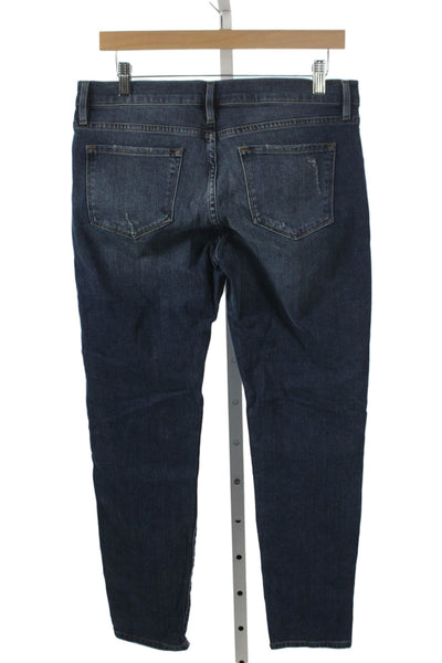 Frame Womens Skinny Jeans Blue Cotton Blend Mid Rise Button Size 29