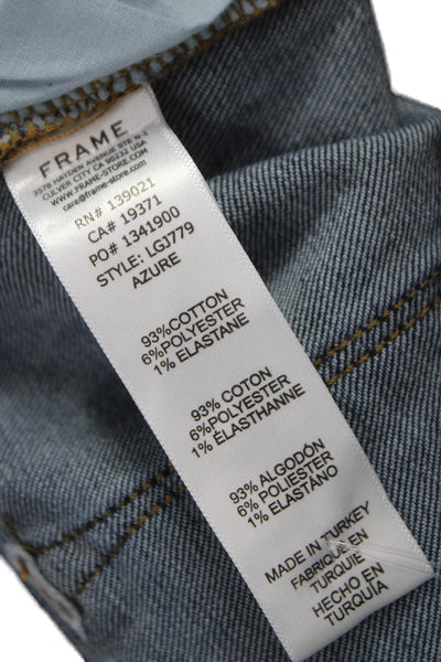 Frame Womens Skinny Jeans Blue Cotton Blend Mid Rise Button Size 29
