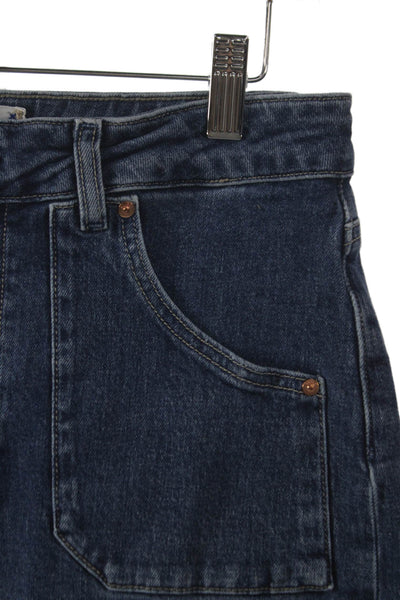 Paige Women Wide Leg Jeans Blue High Rise Cotton Blend Size 30