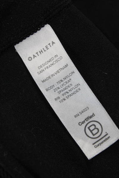 Athleta Women Ankle Leggings Black Nylon Lycra Solid Size M