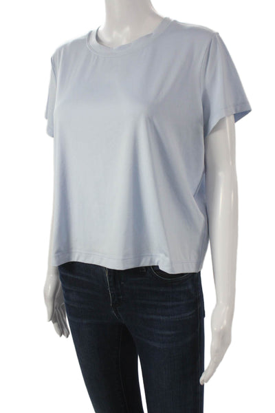 SPANX® Womens Blue Basic T-Shirt Crew Neck Short Sleeve Polyester Size M