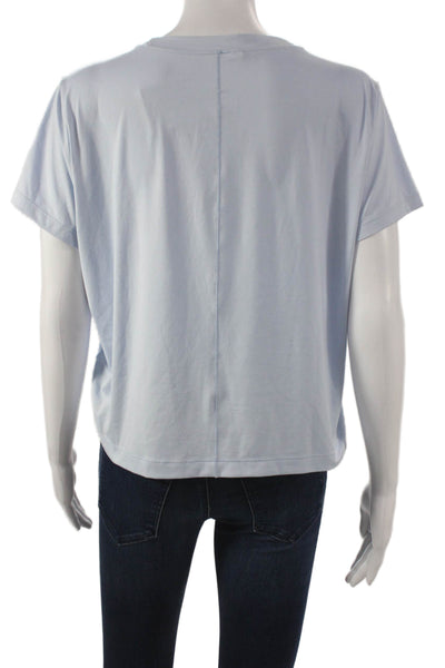 SPANX® Womens Blue Basic T-Shirt Crew Neck Short Sleeve Polyester Size M