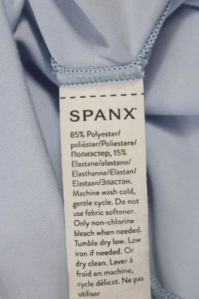 SPANX® Womens Blue Basic T-Shirt Crew Neck Short Sleeve Polyester Size M