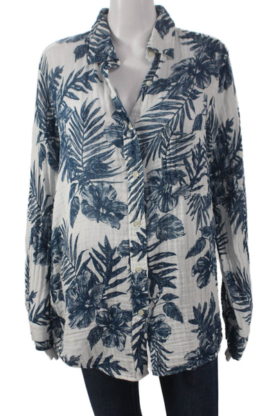 Felicite Women Basic Floral Cotton Button-Up Long Sleeve Multicolor Size 3