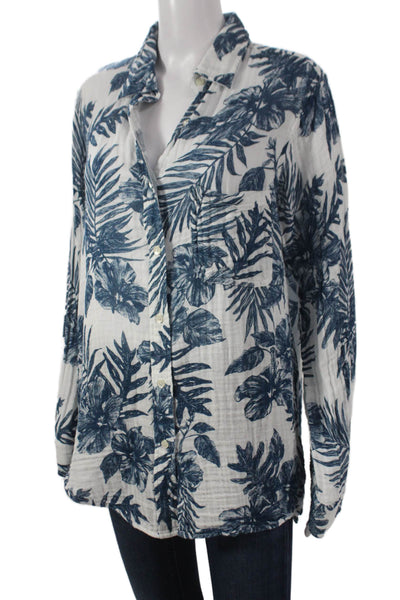 Felicite Women Basic Floral Cotton Button-Up Long Sleeve Multicolor Size 3