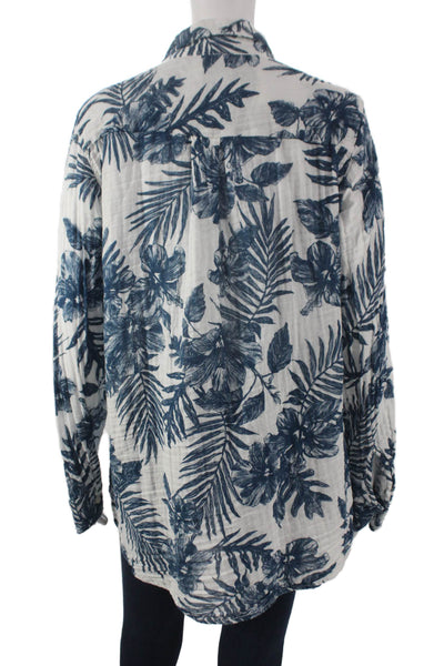 Felicite Women Basic Floral Cotton Button-Up Long Sleeve Multicolor Size 3