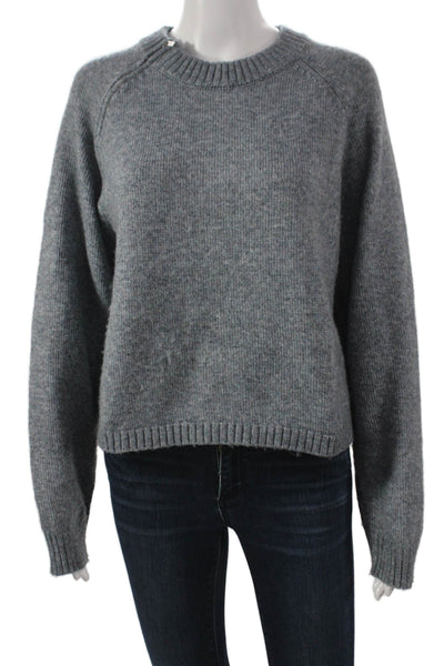 Sanctuary Women Gray Crew Neck Pullover Sweater Long Sleeve Size M