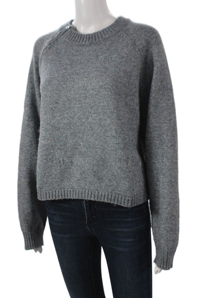 Sanctuary Women Gray Crew Neck Pullover Sweater Long Sleeve Size M