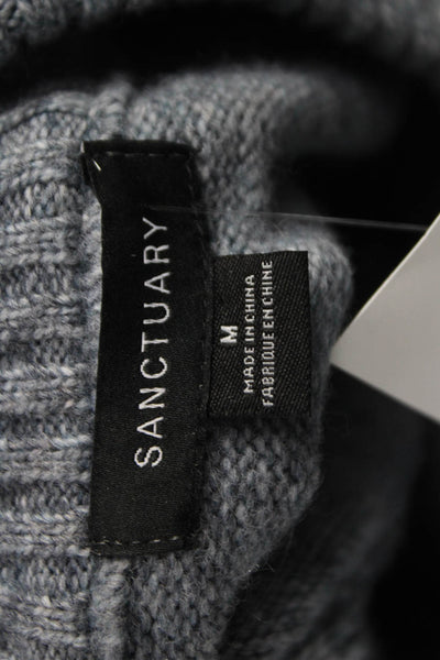 Sanctuary Women Gray Crew Neck Pullover Sweater Long Sleeve Size M