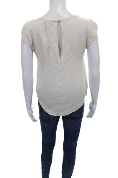 Joie Women Ivory Sleeveless Basic Silk Blouse Size 2XS
