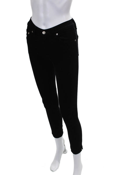Rag & Bone Womens Skinny Jeans Black Cotton Blend Button Inseam 27 Size 24