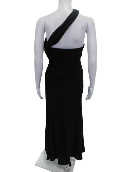 Rachel Zoe Womens Maxi One Shoulder Black Dress Sleeveless Polyester Zip Size 0