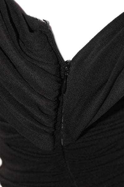 Rachel Zoe Womens Maxi One Shoulder Black Dress Sleeveless Polyester Zip Size 0