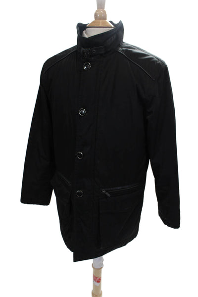 Armani Collezioni Mens Rain Coat Black Polyester Buckle Size 40