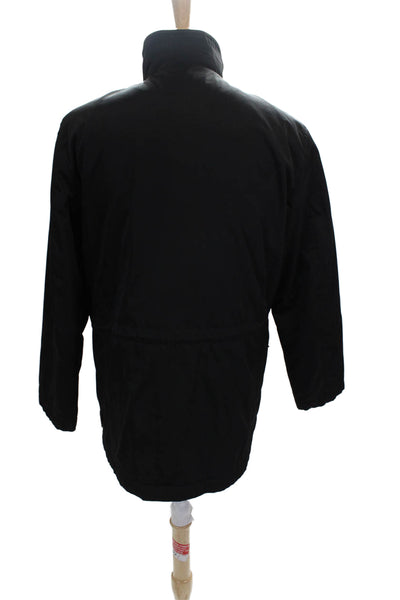 Armani Collezioni Mens Rain Coat Black Polyester Buckle Size 40