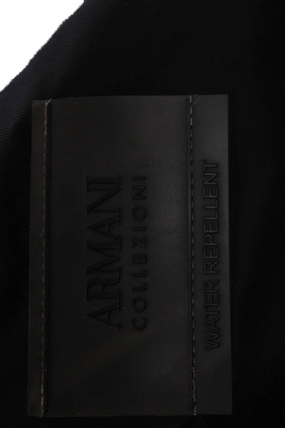 Armani Collezioni Mens Rain Coat Black Polyester Buckle Size 40