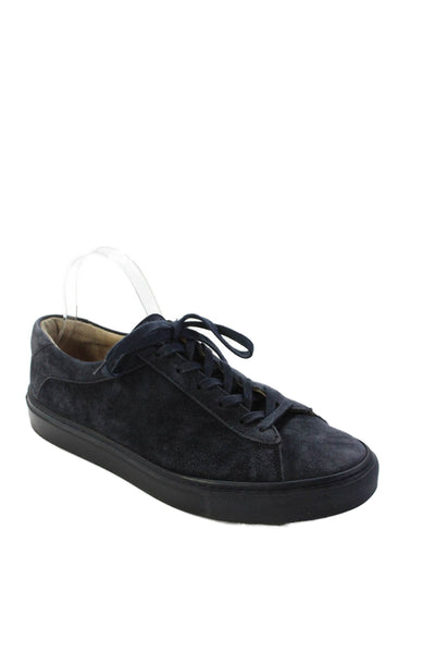 Koio Womens Suede Lace Up Low Top Sneakers Dark Blue Size 12