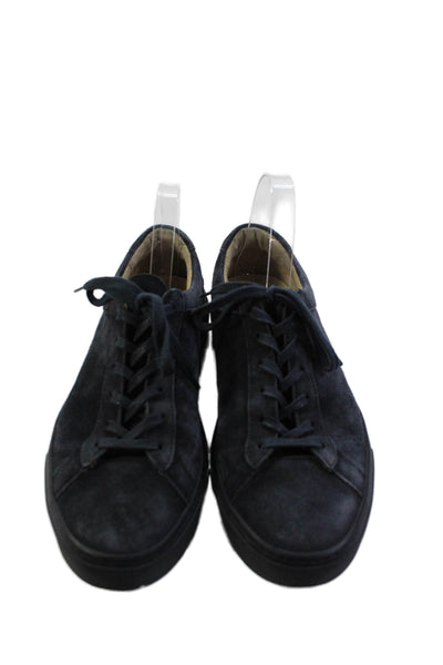 Koio Womens Suede Lace Up Low Top Sneakers Dark Blue Size 12
