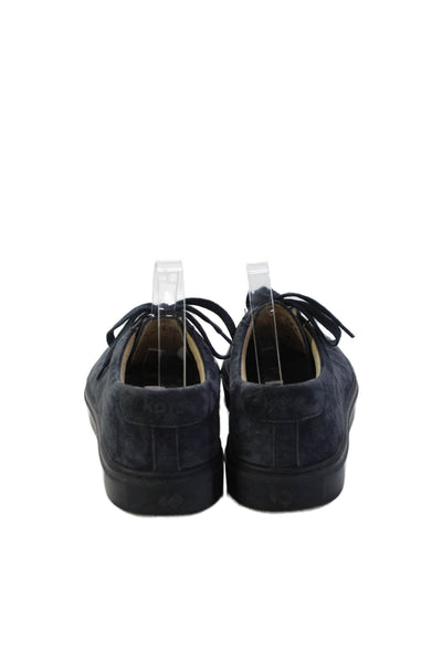 Koio Womens Suede Lace Up Low Top Sneakers Dark Blue Size 12