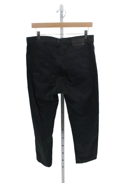 AG Adriano Goldschmied Mens Straight Jeans Black Button Cotton Blend Size 32