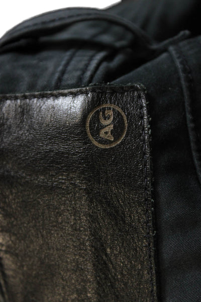 AG Adriano Goldschmied Mens Straight Jeans Black Button Cotton Blend Size 32
