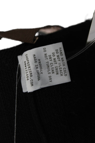 Kerisma Womens Basic Black Boat Neck Long Sleeve Blouse Size One Size