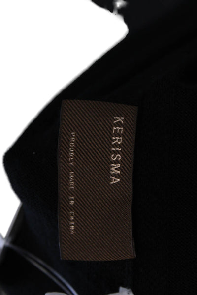Kerisma Womens Basic Black Boat Neck Long Sleeve Blouse Size One Size