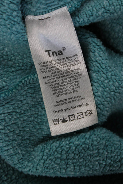 TNA Womens Full Zip Hoodie Green Long Sleeve Cotton Polyester Size S