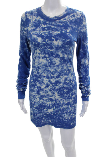 Cotton Citizen Womens T-Shirt Dress Blue Tie Dye Long Sleeve Size XS