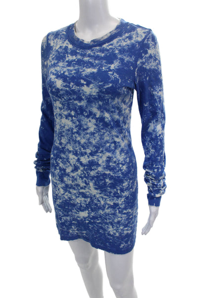 Cotton Citizen Womens T-Shirt Dress Blue Tie Dye Long Sleeve Size XS