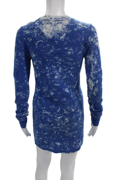 Cotton Citizen Womens T-Shirt Dress Blue Tie Dye Long Sleeve Size XS
