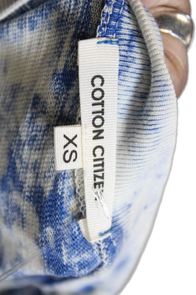 Cotton Citizen Womens T-Shirt Dress Blue Tie Dye Long Sleeve Size XS