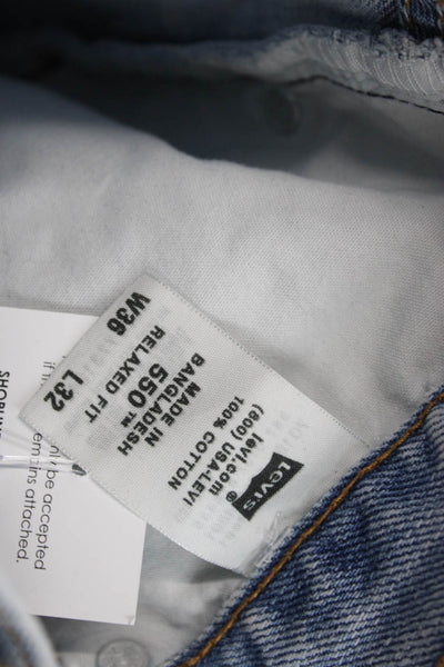 Levis Mens Tapered Jeans Blue Cotton Inseam 32 Size 36