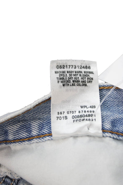 Levis Mens Tapered Jeans Blue Cotton Inseam 32 Size 36