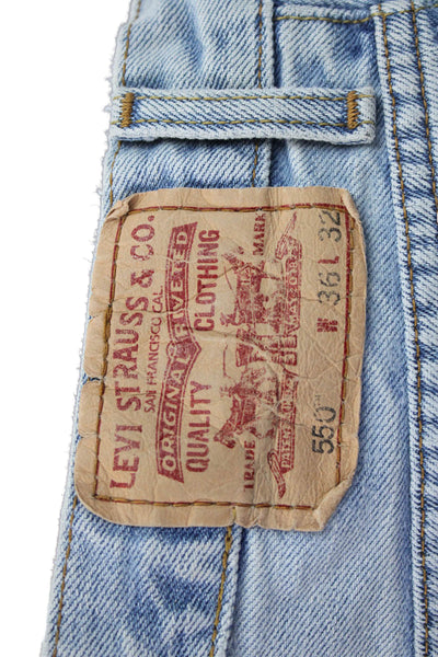 Levis Mens Tapered Jeans Blue Cotton Inseam 32 Size 36