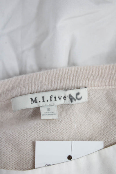 M.I. Five Womens Cashmere Tunic Blouse Beige 3/4 Sleeve Pullover Size S