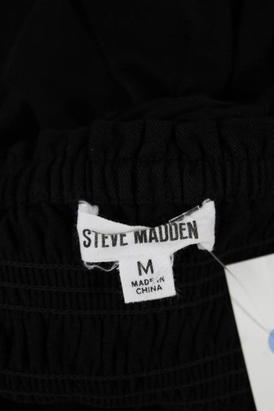 Steve Madden Womens Jumpsuit Black Sleeveless Square Neck Rayon Size M
