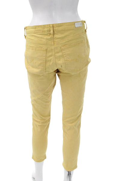 AG Adriano Goldschmied Womens Skinny Jeans Yellow High Rise Petite Size 29