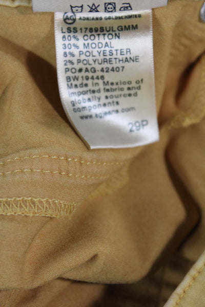 AG Adriano Goldschmied Womens Skinny Jeans Yellow High Rise Petite Size 29