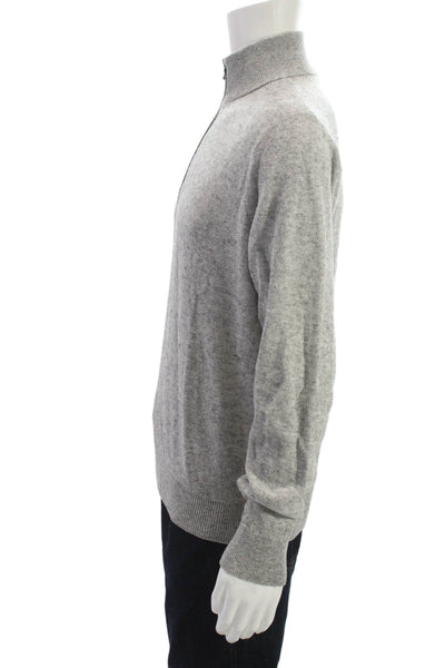 Michael Kors Mens Pullover Mock Neck Wool Sweater Gray Long Sleeve Size L