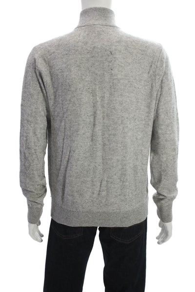 Michael Kors Mens Pullover Mock Neck Wool Sweater Gray Long Sleeve Size L