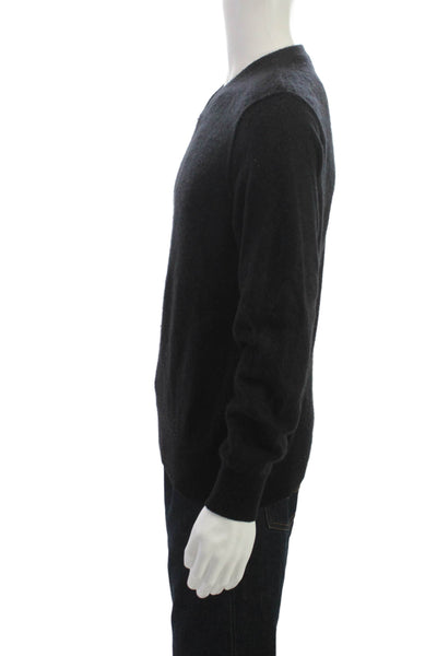 Vince Mens Cashmere V Neck Pullover Sweater Black Long Sleeve Size XL