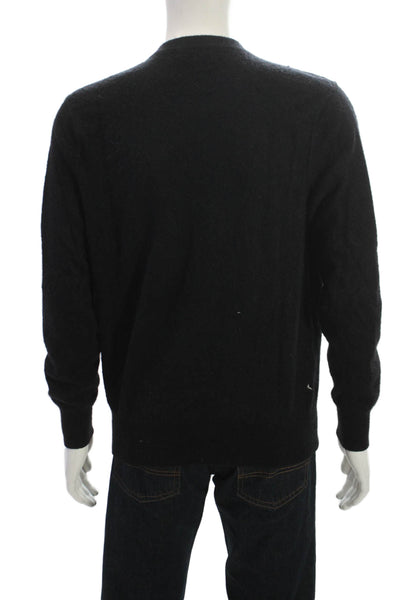 Vince Mens Cashmere V Neck Pullover Sweater Black Long Sleeve Size XL