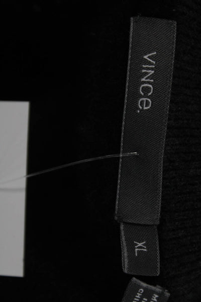 Vince Mens Cashmere V Neck Pullover Sweater Black Long Sleeve Size XL