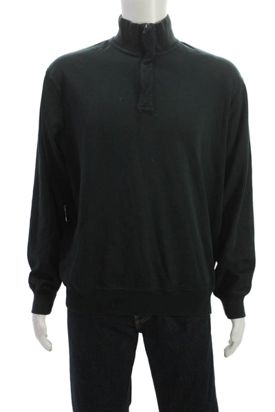 Polo Golf Ralph Lauren Mens Black Pullover Sweater Mock Neck Cotton Size L