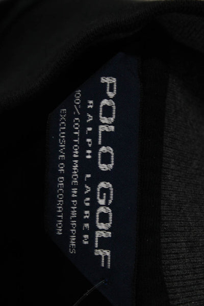 Polo Golf Ralph Lauren Mens Black Pullover Sweater Mock Neck Cotton Size L